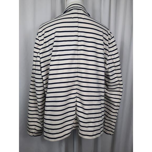 Old Navy Ivory Navy Blue striped jacket - Picture 2 of 11